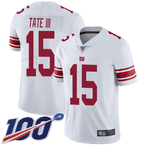Men New York Giants #15 Golden Tate III White Vapor Untouchable Limited Player 100th Season Football NFL Jersey
